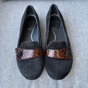 DANSKO Olena Tortoise Strap Slip On Loafers Suede Sz 40 US 9.5‎ Women's Black